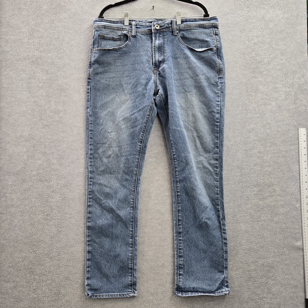MBX Men Jeans 36X32 Blue Denim Slim Stretch Button‎ 30" Inseam
